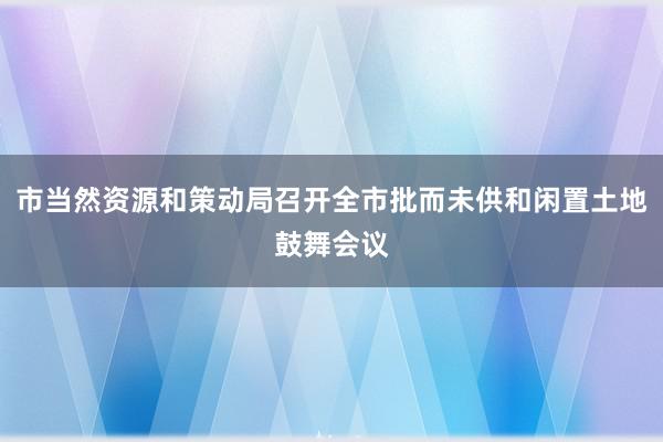 市当然资源和策动局召开全市批而未供和闲置土地鼓舞会议