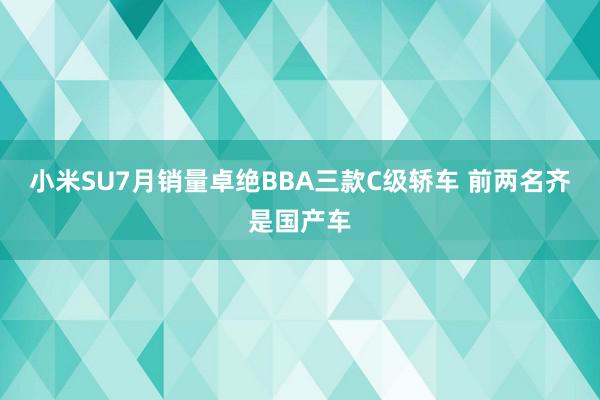 小米SU7月销量卓绝BBA三款C级轿车 前两名齐是国产车